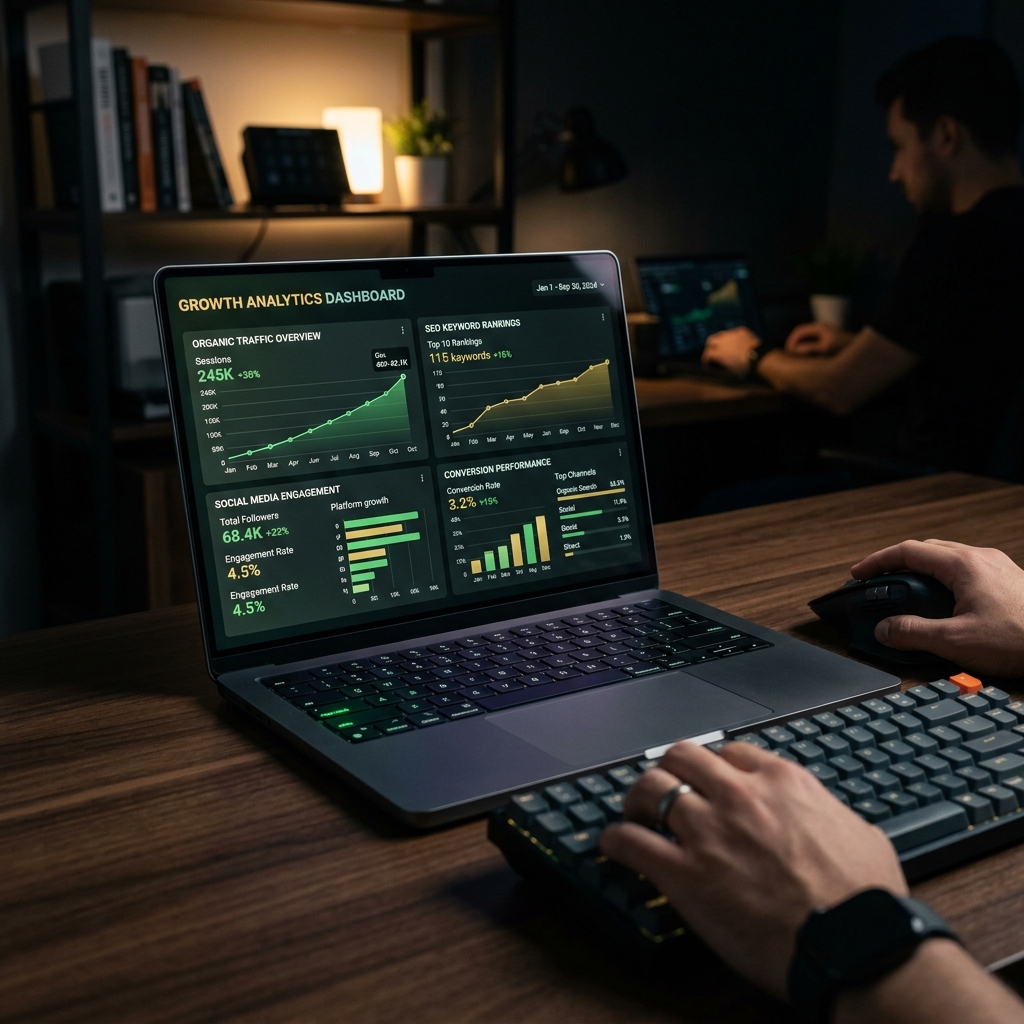 SEO growth analytics dashboard